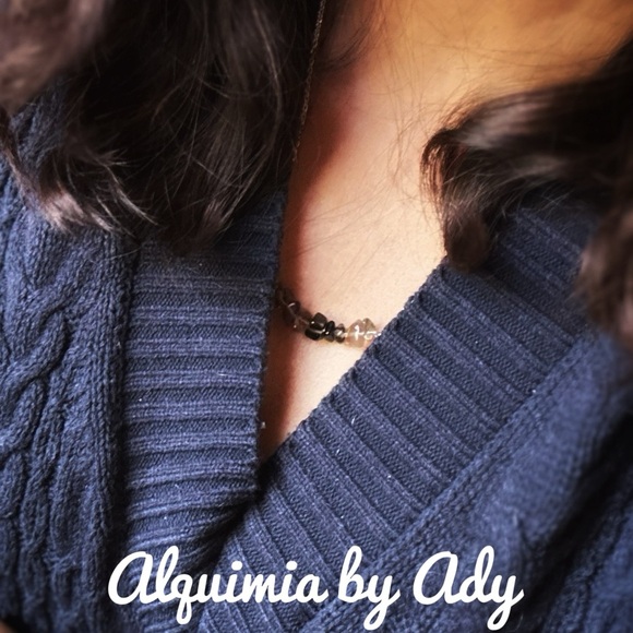 Alquimia smokey Quartz balanced bar Necklace - Picture 2 of 2